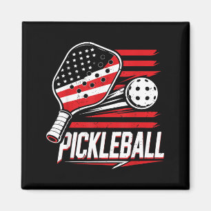 Women Pickleball 4th July Aamerican Flag Magnet