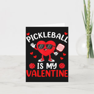 Women pickleball valentine day heart love girl card