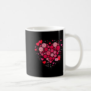 Women pickleball valentines day heart love coffee mug