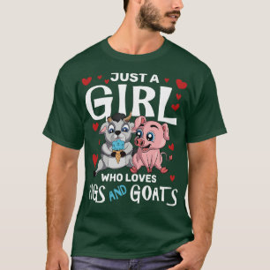 Women Pig Farmer Girls Farming Farm Animal Goat T-Shirt