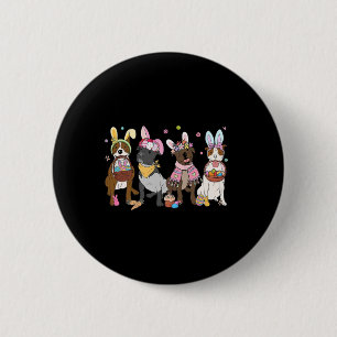 Women Pitbull Easter Bunnies Easter Dog Lover Dog 6 Cm Round Badge