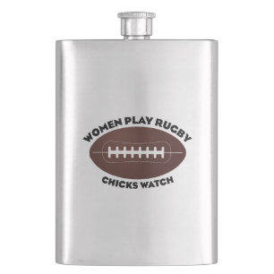 Women Play Rugby, Chicks Watch Hip Flask