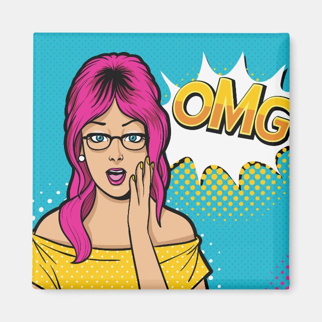 Women pop art magnet (Front)