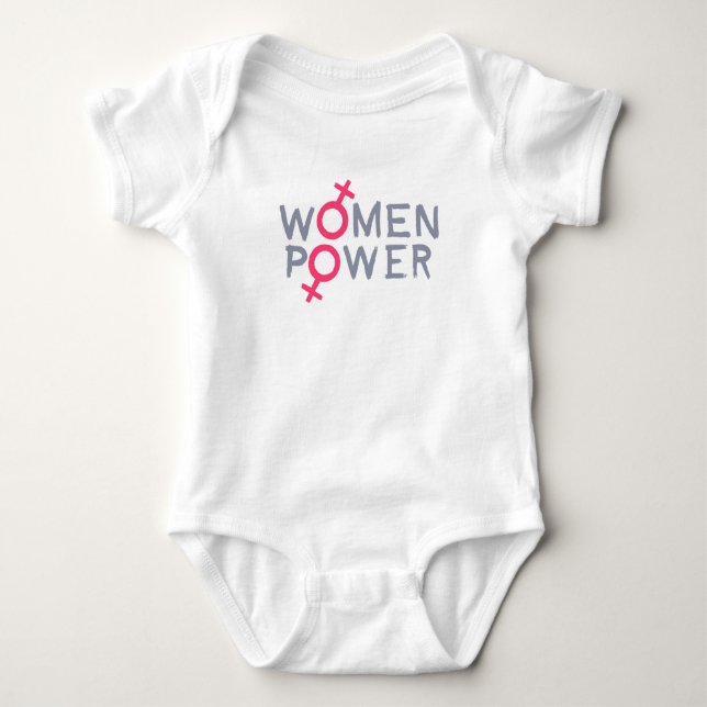 Women Power Baby Bodysuit (Front)