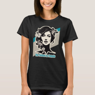 Women Power. Grey and blue T-Shirt