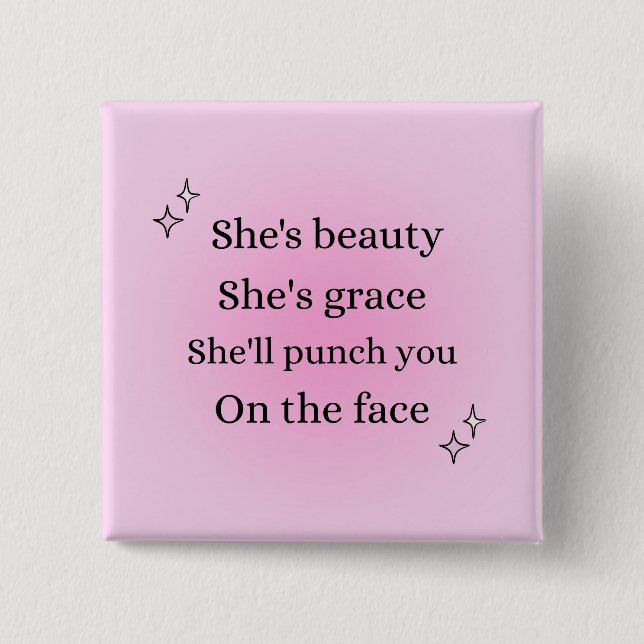 Women power quote badge, savage women, sassy women 15 cm square badge (Front)