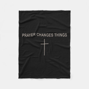 Women Prayer Changes Things Christian Minimalist T Fleece Blanket