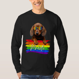 Women Pride Dachshund Dog Lgbt Gay Les Supporter F T-Shirt