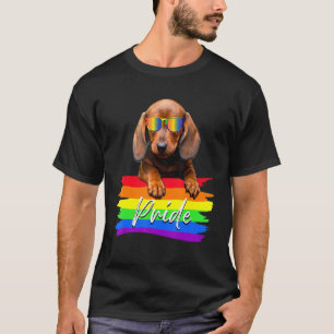 Women Pride Dachshund Dog Lgbt Gay Les Supporter F T-Shirt