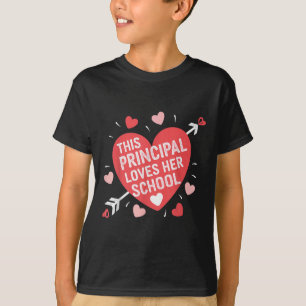 Women Principal Valentine’s Day School Principal L T-Shirt