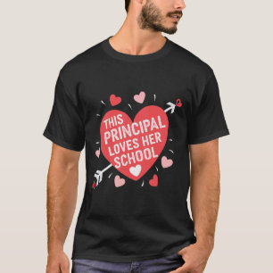 Women Principal Valentine’s Day School Principal L T-Shirt