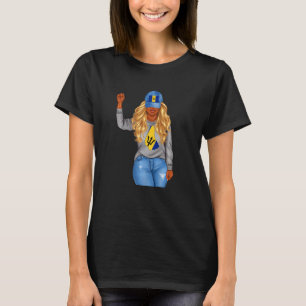 Women Proud Barbados Flag Map Barbados Souvenir Ba T-Shirt