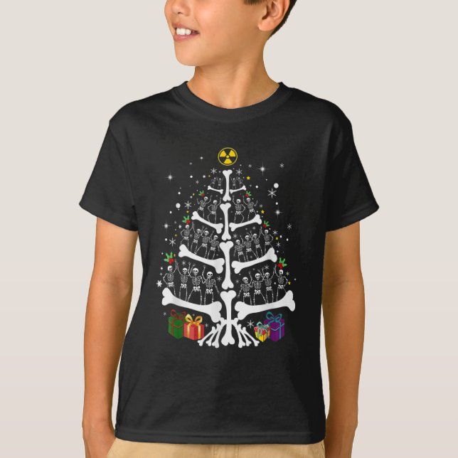Women Radiology Skeleton Christmas Tree Xray Tech  T-Shirt (Front)