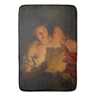 Women Reading a Love Letter (by Waldmüller) Bath Mat