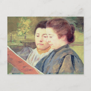 Women Reading Postcard