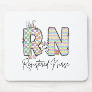 Women Registered Nurse Easter Spring Bunny Rn Hosp Mouse Mat
