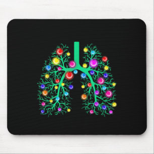 Women Resratory Therapy Lung Christmas Lights Lung Mouse Mat