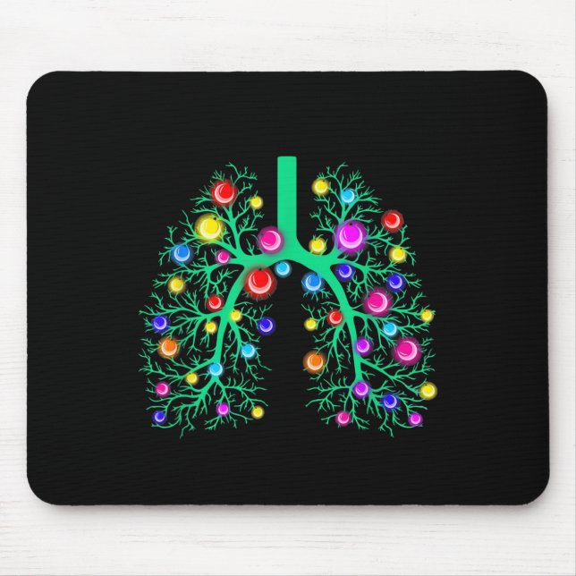 Women Resratory Therapy Lung Christmas Lights Lung Mouse Mat (Front)