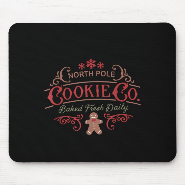 Women Retro Christmas Gingerbread Bakery North Le  Mouse Mat (Front)