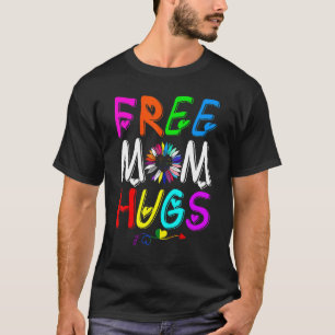 Women Retro Free Mum Hugs Rainbow Lgbtq Lgbt Pride T-Shirt
