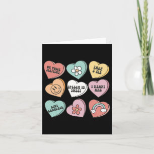 Women Retro Speech Therapy Valentine Heart Candy S Card