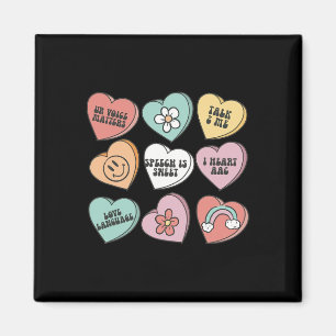 Women Retro Speech Therapy Valentine Heart Candy S Magnet