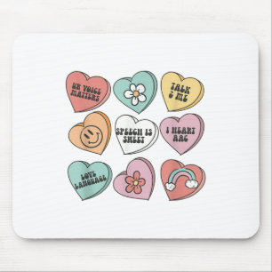Women Retro Speech Therapy Valentine Heart Candy S Mouse Mat