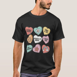 Women Retro Speech Therapy Valentine Heart Candy S T-Shirt