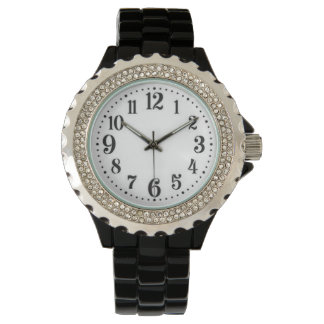 Women Rhinestone Watch - Black