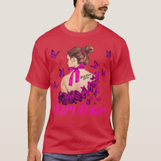 Women Ribbon Pink Breast Cancer Survivor Awareness T-Shirt