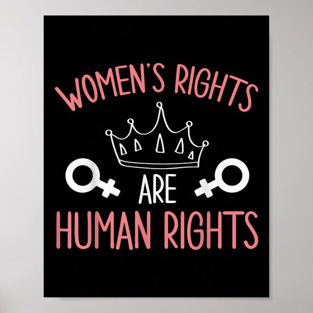 Women Rights Women's Rights Are Human Rights Femin Poster (Front)
