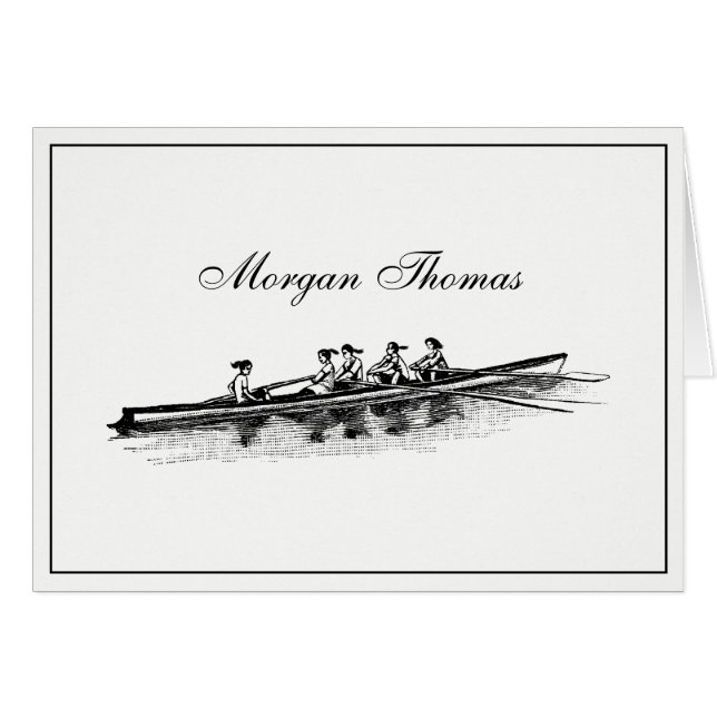 Women Rowing Rowers Crew Team Water Sports Black (Front Horizontal)