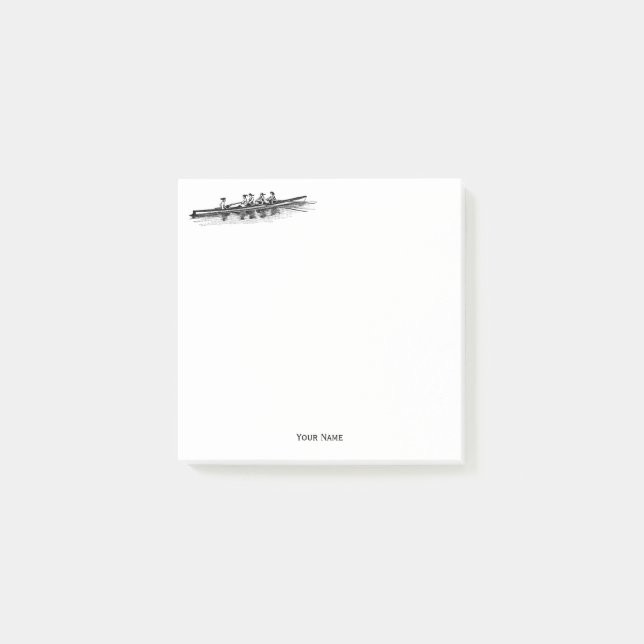 Women Rowing Rowers Crew Team Water Sports Black Post-it Notes (Front)