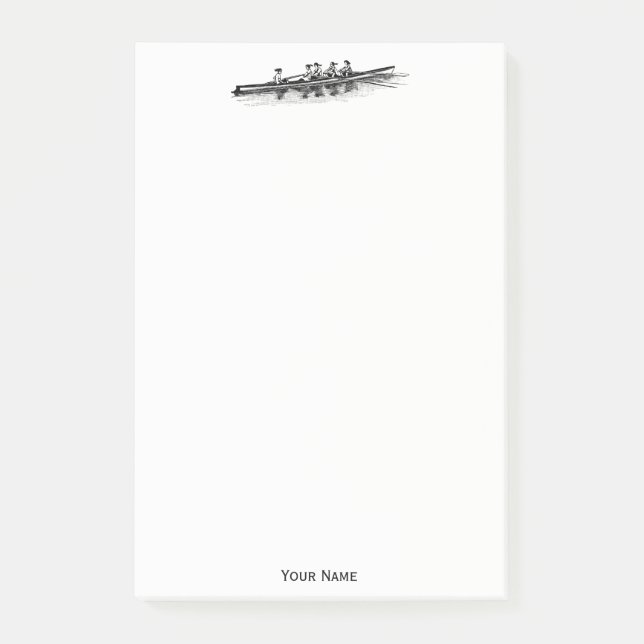 Women Rowing Rowers Crew Team Water Sports Black Post-it Notes (Front)
