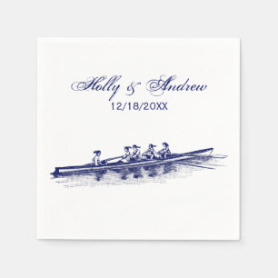 Women Rowing Rowers Crew Team Water Sports Blue Napkin