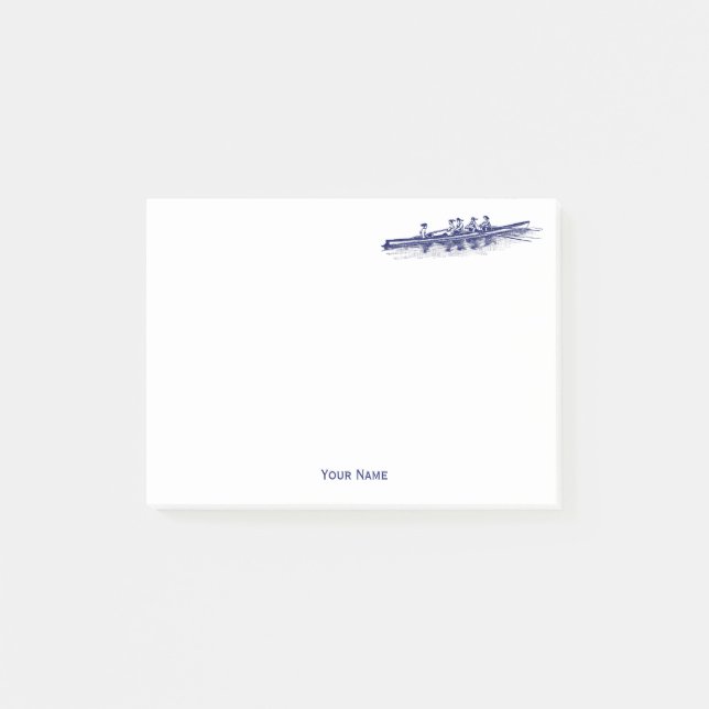 Women Rowing Rowers Crew Team Water Sports Blue  Post-it Notes (Front)