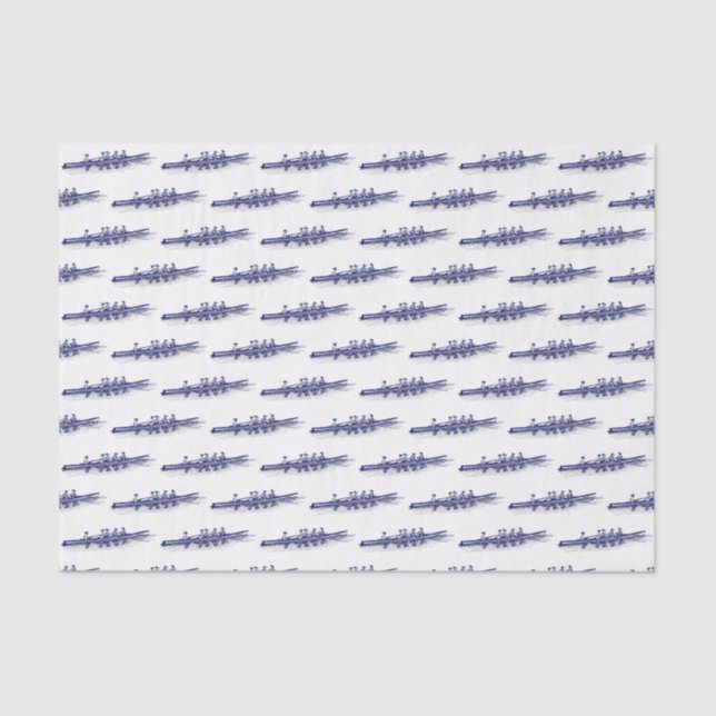 Women Rowing Rowers Crew Team Water Sports Blue Tissue Paper (Front)