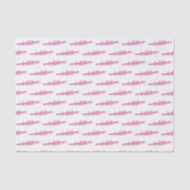 Women Rowing Rowers Crew Team Water Sports Hot Pnk Tissue Paper (Front)