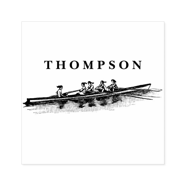 Women Rowing Rowers Crew Team Water Sports Rubber Stamp (Imprint)