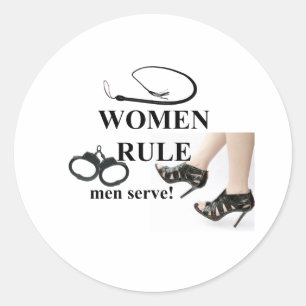 WOMEN RULE CLASSIC ROUND STICKER