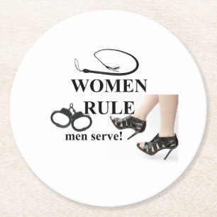 WOMEN RULE ROUND PAPER COASTER