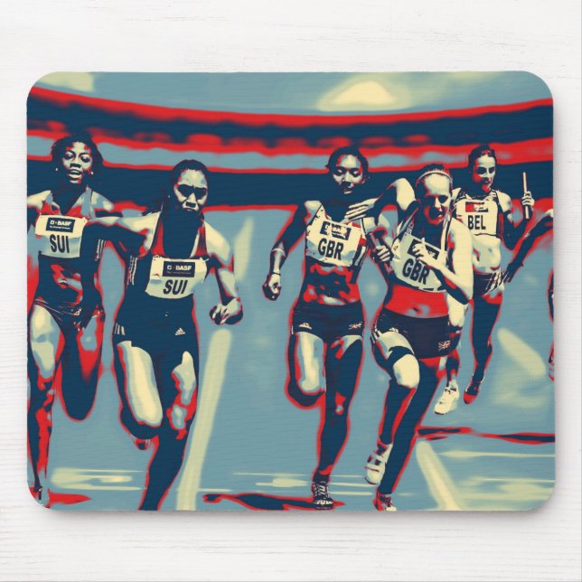 Women, Running, Race Mouse Mat (Front)