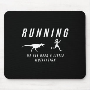 Women Running With Motivation Raptor Funny Runner Mouse Mat
