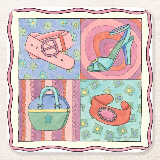 Women’s Accessories by Chariklia Zarris Square Paper Coaster (Front)