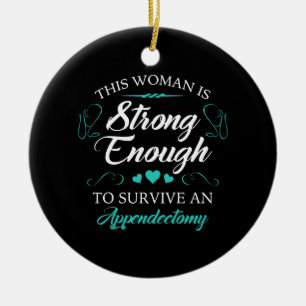 Women’s Appendectomy Surgery Recovery Ceramic Tree Decoration