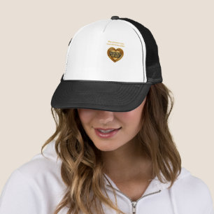 "Women’s Cap – Golden Heart Design Hat Cap