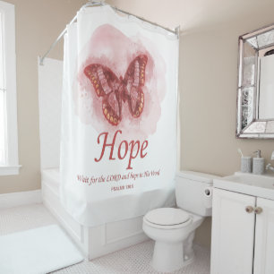 Women’s Christian Butterfly Bible Verse: Hope  Shower Curtain