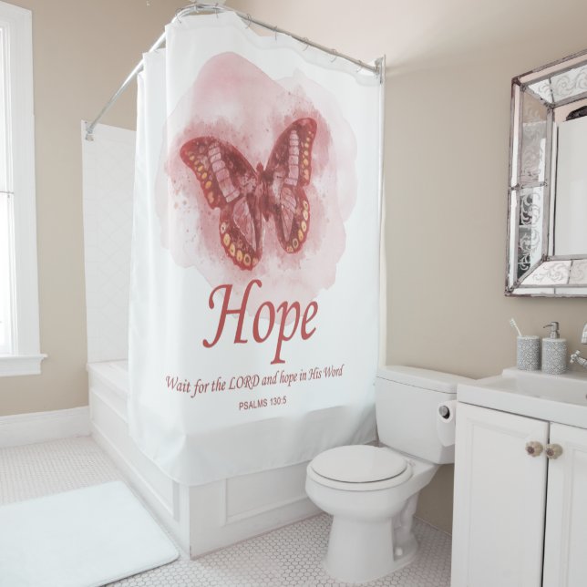 Women’s Christian Butterfly Bible Verse: Hope  Shower Curtain (In Situ)