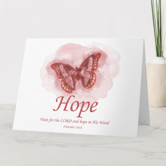 Women’s Christian Butterfly Bible Verse: Hope  Thank You Card (Front)