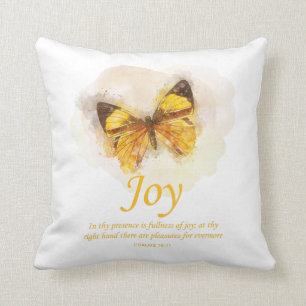 Women’s Christian Butterfly Bible Verse: Joy Cushion